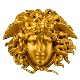 Chic Elegant Gold French Medusa Haute Couture T-shirt