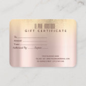 Chic Elegant Gold Glitter Roos Gold Kortingskaartje (Achterkant)