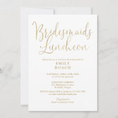 Chic Elegant Gold Script Bruidsmeisjes Luncheon Kaart (Voorkant)