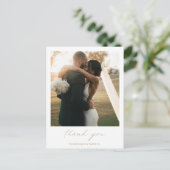Chic Elegant Gold Simple Photo Weddenschap Harteli Briefkaart (Staand voorkant)