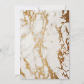 Chic Elegant Gold & White Marble Modern Wedding Kaart (Achterkant)