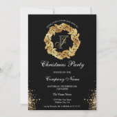 Chic Elegant Gold Wreath Corporate Christmas Party Kaart (Voorkant)