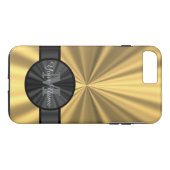 Chic elegant goud gepersonaliseerd monogram Case-Mate iPhone case (Achterkant (Horizontaal))