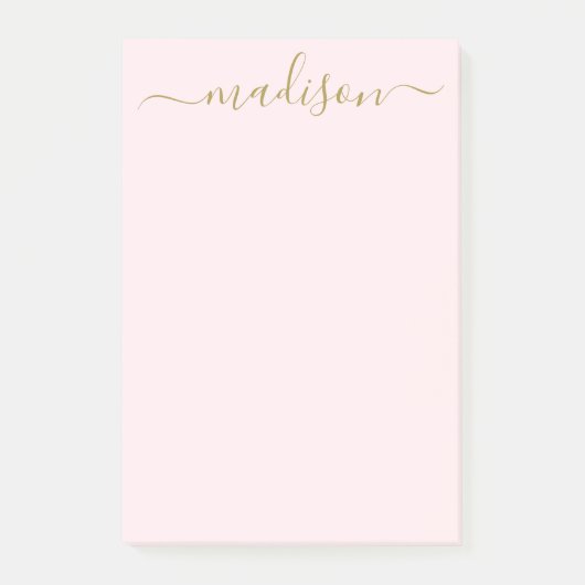 Chic Elegant Gouden Kalligrafie Script Naam Post-it® Notes (Voorkant)