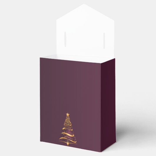 Chic Elegant Gouden Kerstboom Dank u bruiloft Bedankdoosjes (Geopend)