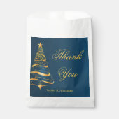 Chic Elegant Gouden Kerstboom Dank u bruiloft Bedankzakje (Voorkant)