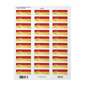 Chic Elegant, Gouden Pauw, Rood Adreslabel Etiket (Full Sheet)