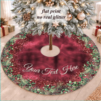 Chic elegant green red floral Christmas party Kerstboom Rok