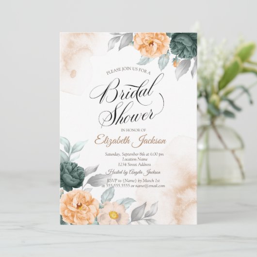 Chic Elegant Green Rozen Vrijgezellenfeest Kaart (Staand voorkant)