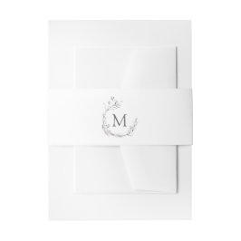 Chic Elegant Grey White Waterverf Floral Wedding Uitnodigingen Wikkel