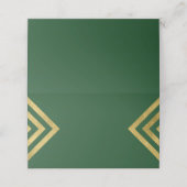 Chic Elegant Groen en Faux Goud Geometrisch Plaatskaartje (Buitenkant ongevouwen)