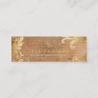 chic elegant haar stylist haarstaartgoudblad mini visitekaartje