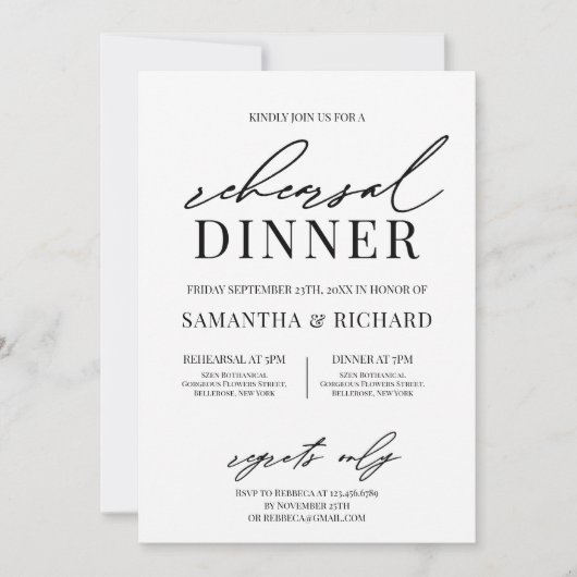 Chic elegant handgeschreven rustic repetitief dine kaart (Voorkant)