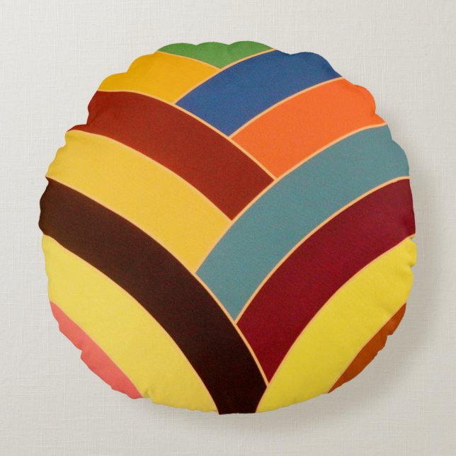 chic elegant hedendaags chevron rond kussen (Voorkant)