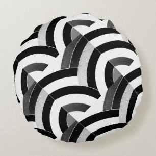 chic elegant hedendaags chevron rond kussen