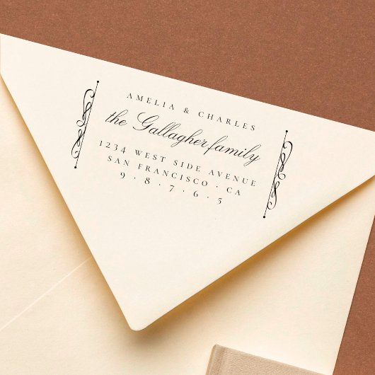 Chic Elegant  het Adres van de Terugkeer van de We Rubberstempel