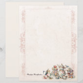 Chic Elegant High Tea Jouw naam briefpapier (Voorkant / Achterkant)