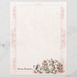Chic Elegant High Tea Jouw naam briefpapier
