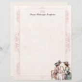Chic Elegant High Tea Monogrammed Papier van het P (Voorkant / Achterkant)