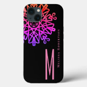 Chic Elegant Holography Pink  Monogramed Case-Mate iPhone Case (Achterkant)