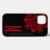 Chic Elegant Holography Reddish Monogramed Case-Mate iPhone Case (Achterkant (horizontaal))