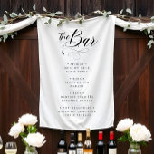 Chic Elegant Huwelijk Zwart & Wit Bar Menu Wandkleed