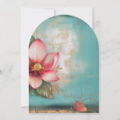 Chic Elegant Indische Roze Lotus Bloemen Bruid Kaart (Achterkant)