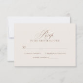 Chic Elegant Ivory and Taupe Luxe Neutral Wedding RSVP Kaartje (Voorkant)