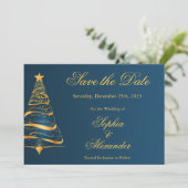 Chic Elegant Kerstboom Huwelijk Save the Date Kaart (Staand voorkant)