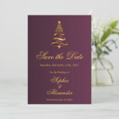 Chic Elegant Kerstboom Huwelijk Save the Date Kaart (Staand voorkant)