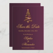 Chic Elegant Kerstboom Huwelijk Save the Date Kaart (Voorkant / Achterkant)