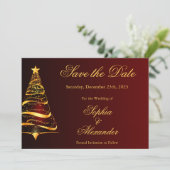 Chic Elegant Kerstboom Huwelijk Save the Date Kaart (Staand voorkant)