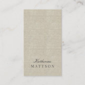 Chic + Elegant Linen Professional Visitekaartje (Voorkant)