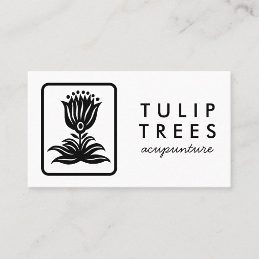 Chic Elegant Logo Stylied Tulip Wellness Healer Visitekaartje (Voorkant)