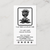 Chic Elegant Logo Stylied Tulip Wellness Healer Visitekaartje (Achterkant)