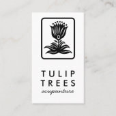 Chic Elegant Logo Stylied Tulip Wellness Healer Visitekaartje (Voorkant)