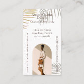 Chic Elegant Luxury Gold Palm Tree Photo Monogram Visitekaartje (Achterkant)