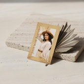 Chic Elegant Luxury Gold Palm Tree Photo Monogram Visitekaartje