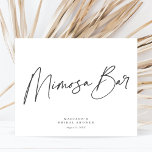Chic Elegant Minimal Vrijgezellenfeest Mimosa Bar  Poster<br><div class="desc">Dit kleine en minimalistische vrijgezellenfeest mimosa barteken kenmerkt een klassieke witte achtergrond die met eenvoudige maar elegante donkergrijze typografie en kalligrafie in paren wordt gerangschikt. Bewerk gewoon de sjabloon met uw info en kies eventuele opties. Alle kleuren in deze sjabloon zijn aanpasbaar, zelfs het manuscript. Van modern tot traditioneel, is...</div>