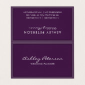 Chic Elegant minimalist Violet Script Visitekaartje (Buitenkant ongevouwen)