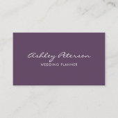 Chic Elegant minimalist Violet Script Visitekaartje (Voorkant)