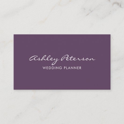 Chic Elegant minimalist Violet Script Visitekaartje (Voorkant)