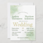 Chic Elegant Minimalistic Greenery met Golg Folie Kaart (Voorkant)