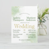 Chic Elegant Minimalistic Greenery met Golg Folie Kaart (Staand voorkant)