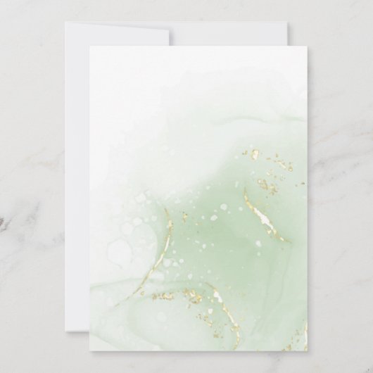 Chic Elegant Minimalistic Greenery met Golg Folie Kaart (Achterkant)