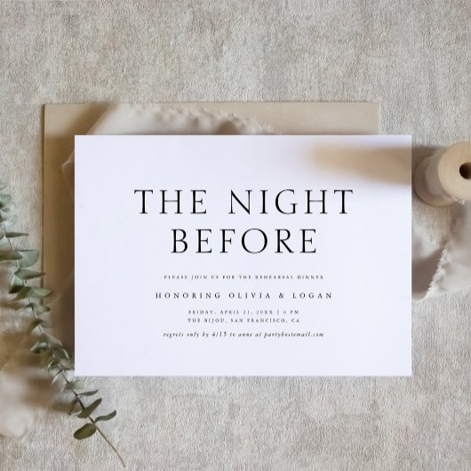 Chic Elegant Minimalistische bruiloft repetitie di Kaart