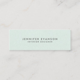 Chic Elegant Mint Green Minimalist Mini Visitekaartje