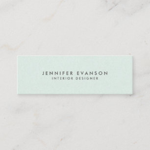 Chic Elegant Mint Green Minimalist Mini Visitekaartje