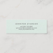 Chic Elegant Mint Green Minimalist Mini Visitekaartje (Achterkant)