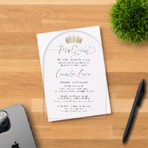 Chic Elegant Mis Quince Lettertype & Quinceañera K Acryl Uitnodigingen